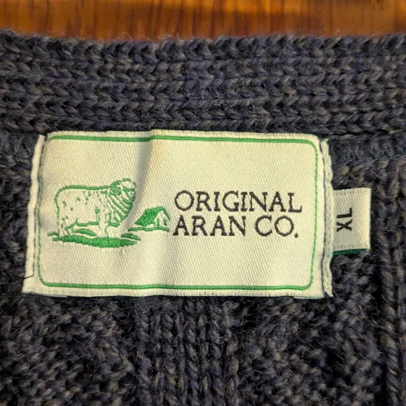 Original Aran Co. Cable Knit Cardigan Wool Sweater - Picture 2 of 10